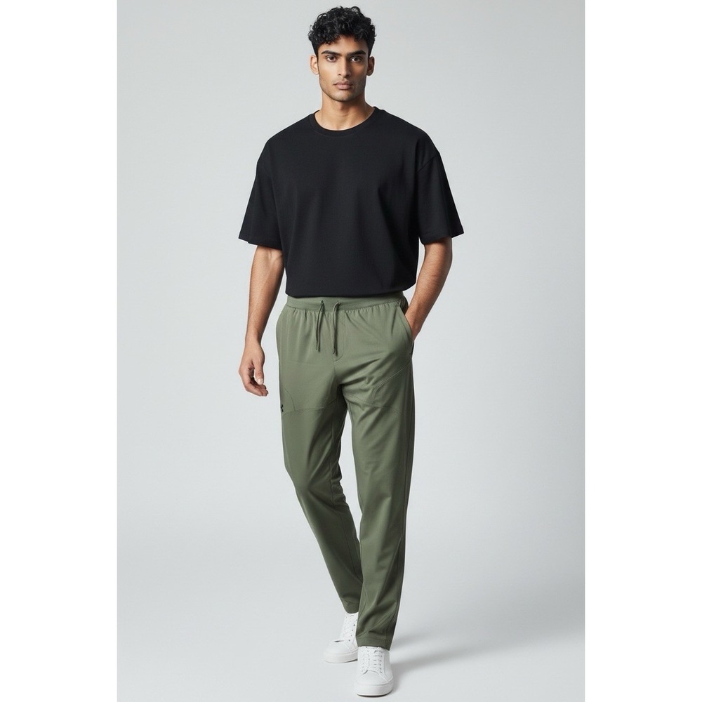 Under Armour Mens 3XL Olive Green Fitted Stretch Athletic Pants Drawstring